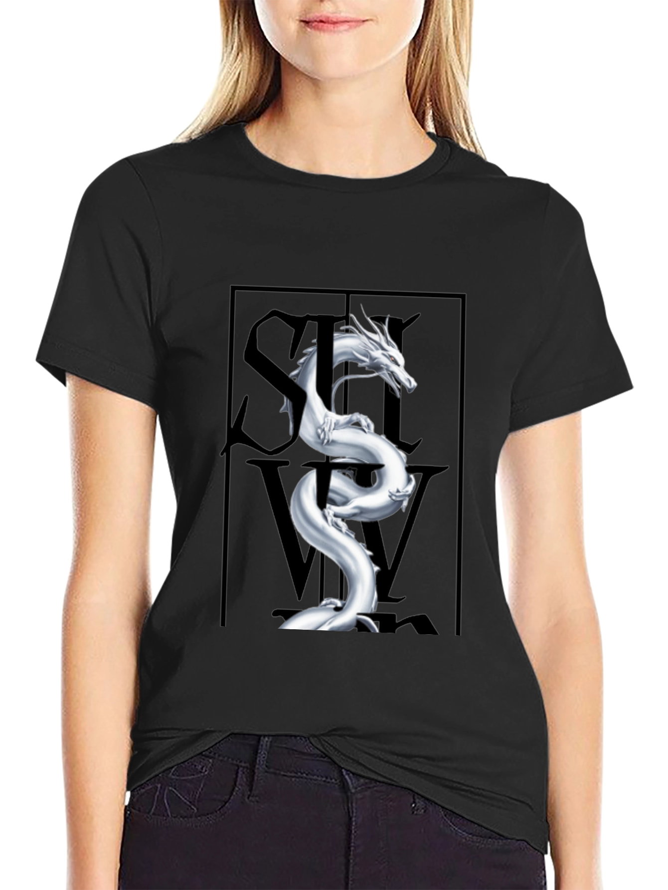 Mystic Dragon Graphic Tee - Stylish Black T-Shirt