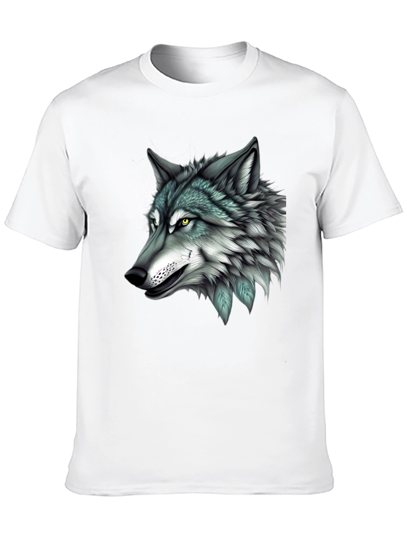 Wolf Graphic Print Black T-Shirt for Men