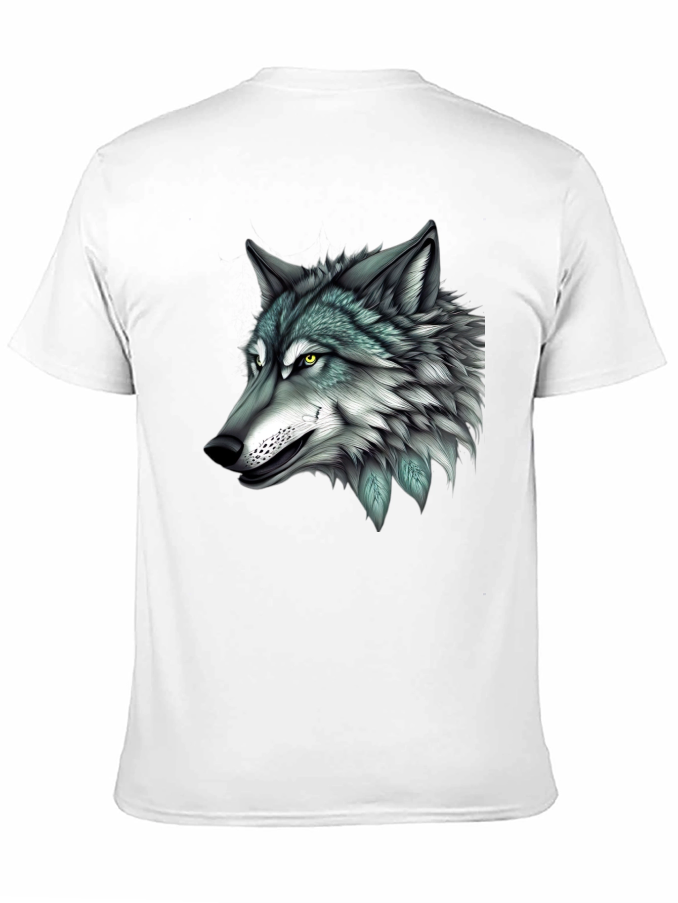Wolf Graphic Print Black T-Shirt for Men
