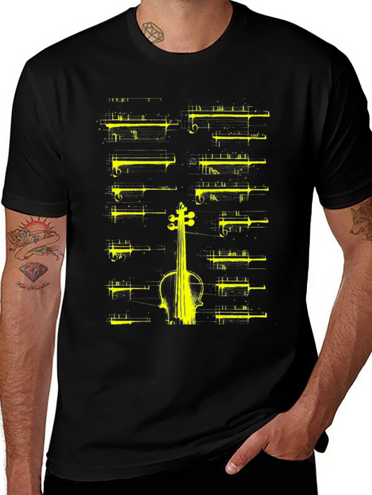 Musical Score Violin T-Shirt - Unique Music Lover Gift