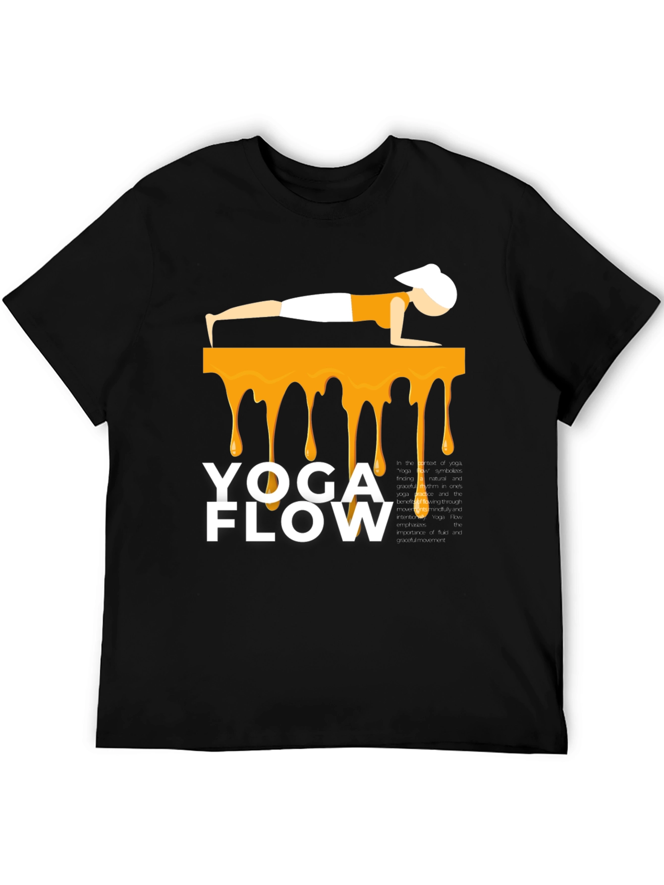 Yoga Flow Graphic Tee - Black Cotton Blend