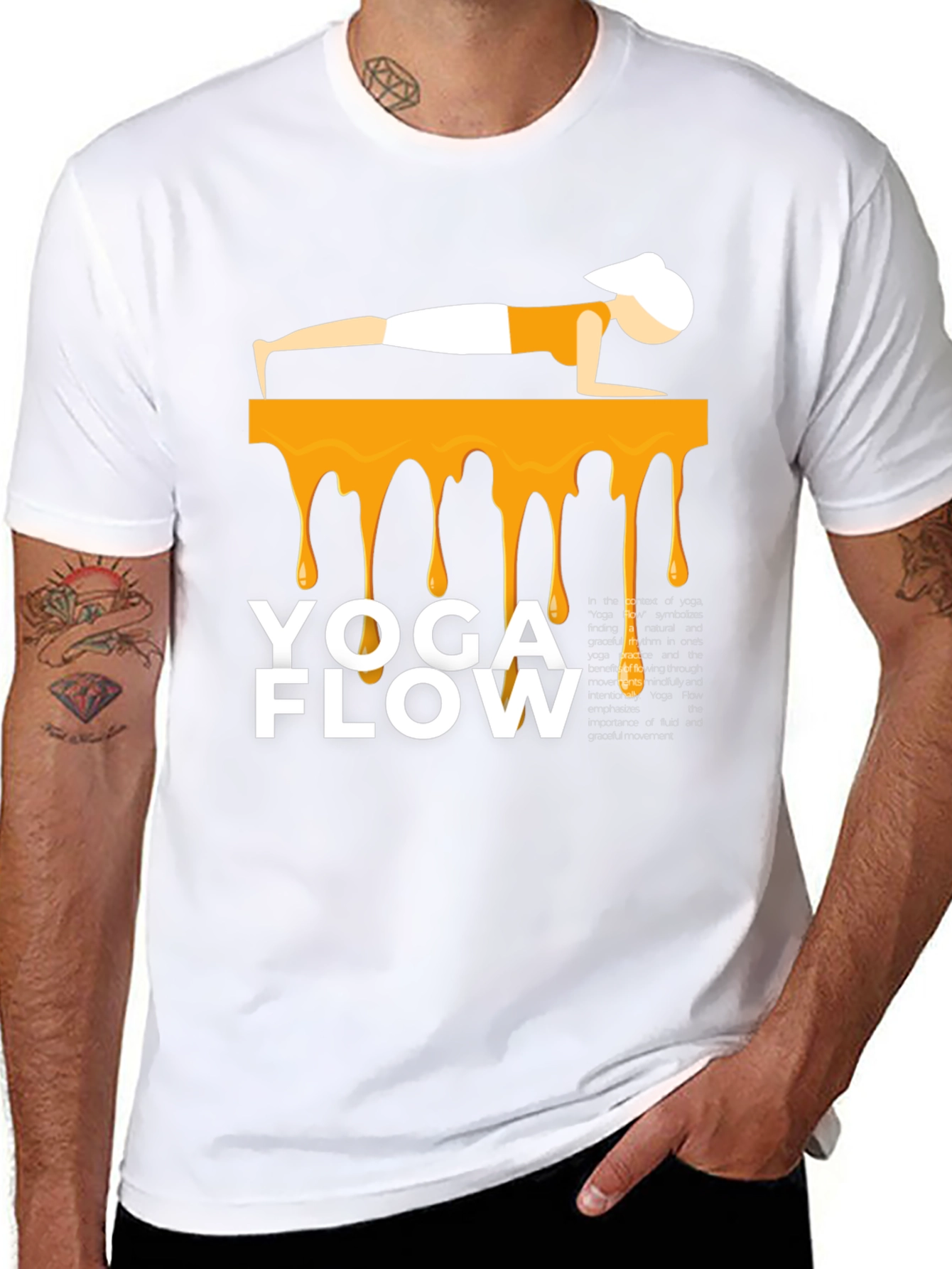 Yoga Flow Graphic Tee - Black Cotton Blend