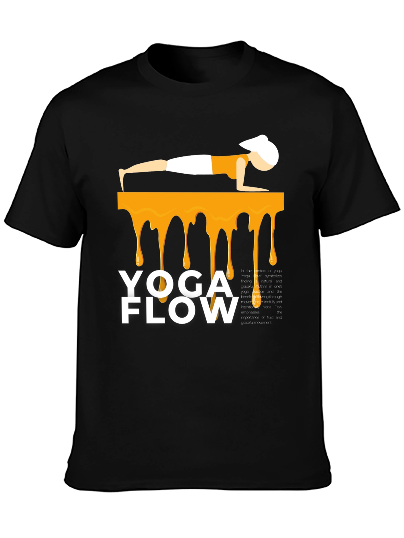 Yoga Flow Graphic Tee - Black Cotton Blend