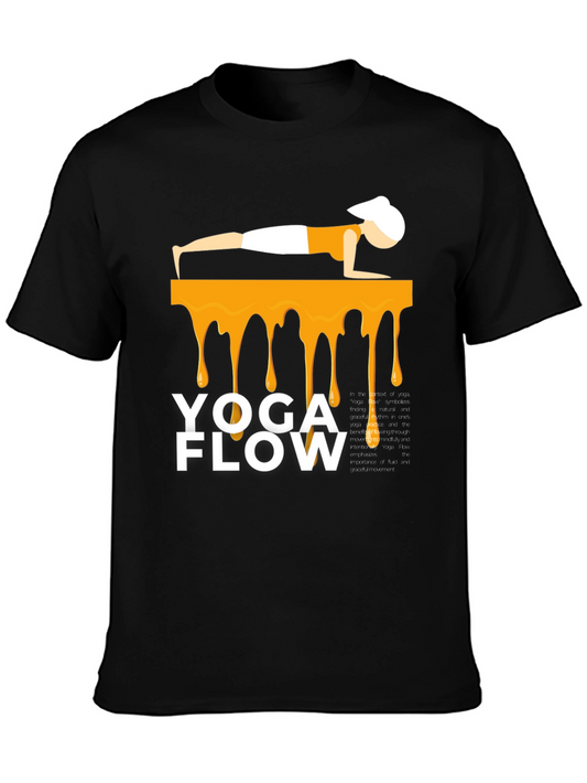 Yoga Flow Graphic Tee - Black Cotton Blend