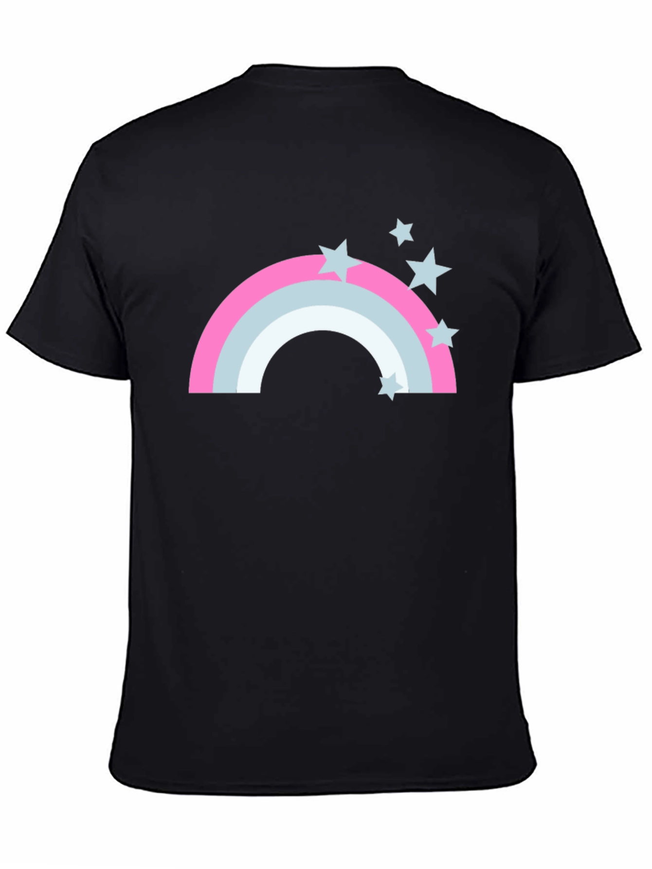 Rainbow Stars Graphic Tee - Mens Black T-Shirt