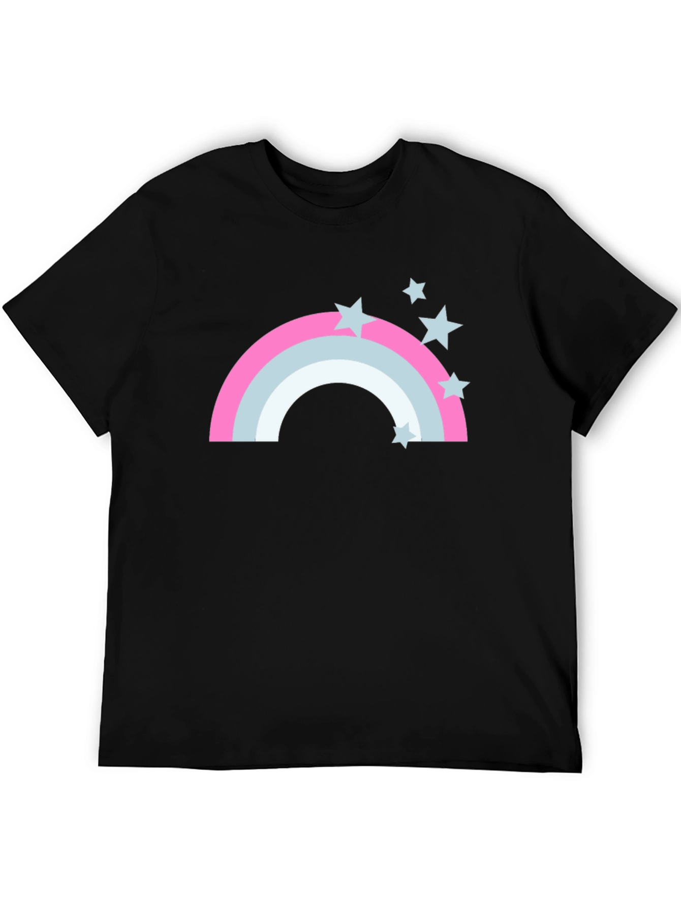 Rainbow Stars Graphic Tee - Mens Black T-Shirt