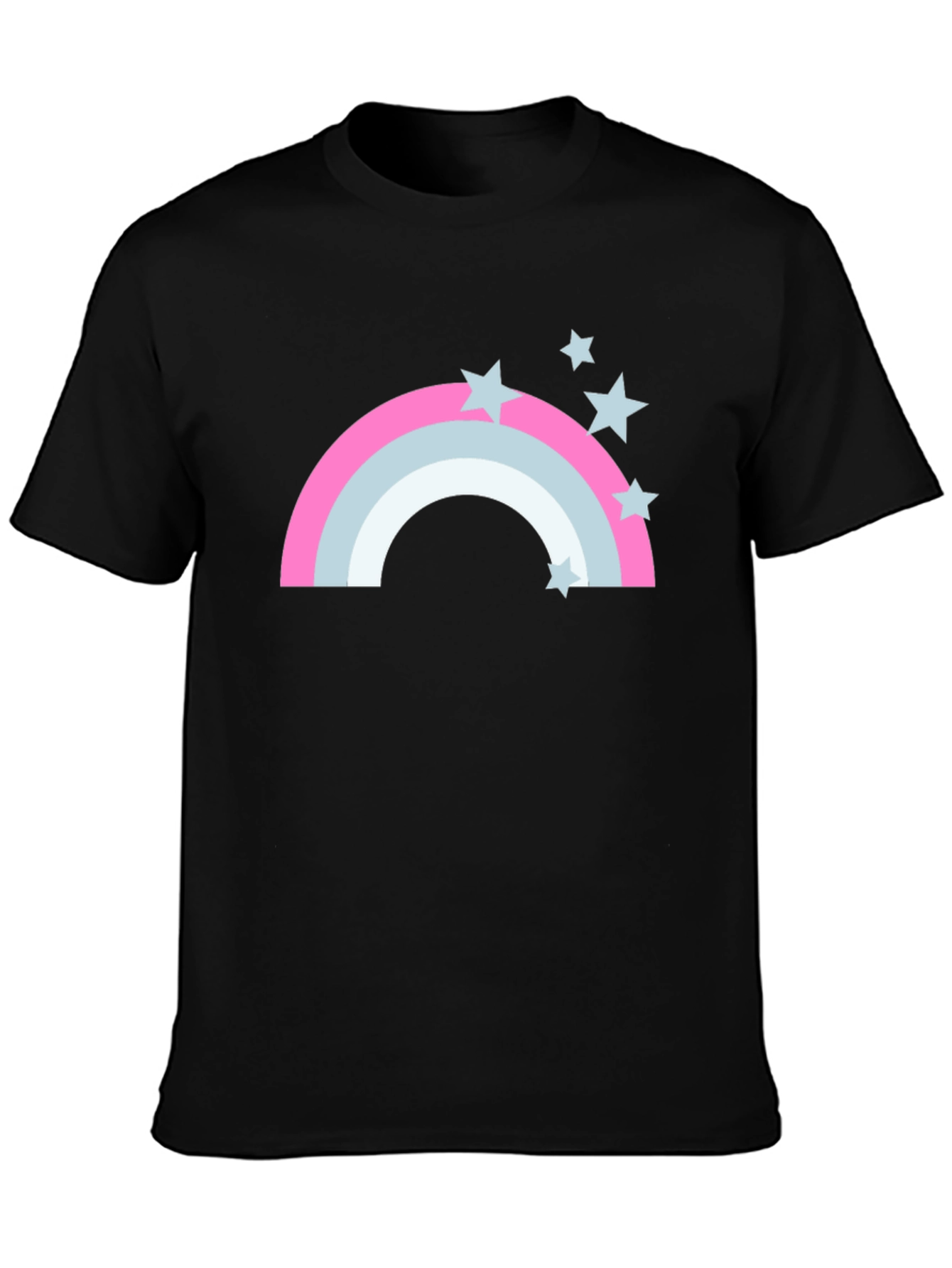 Rainbow Stars Graphic Tee - Mens Black T-Shirt