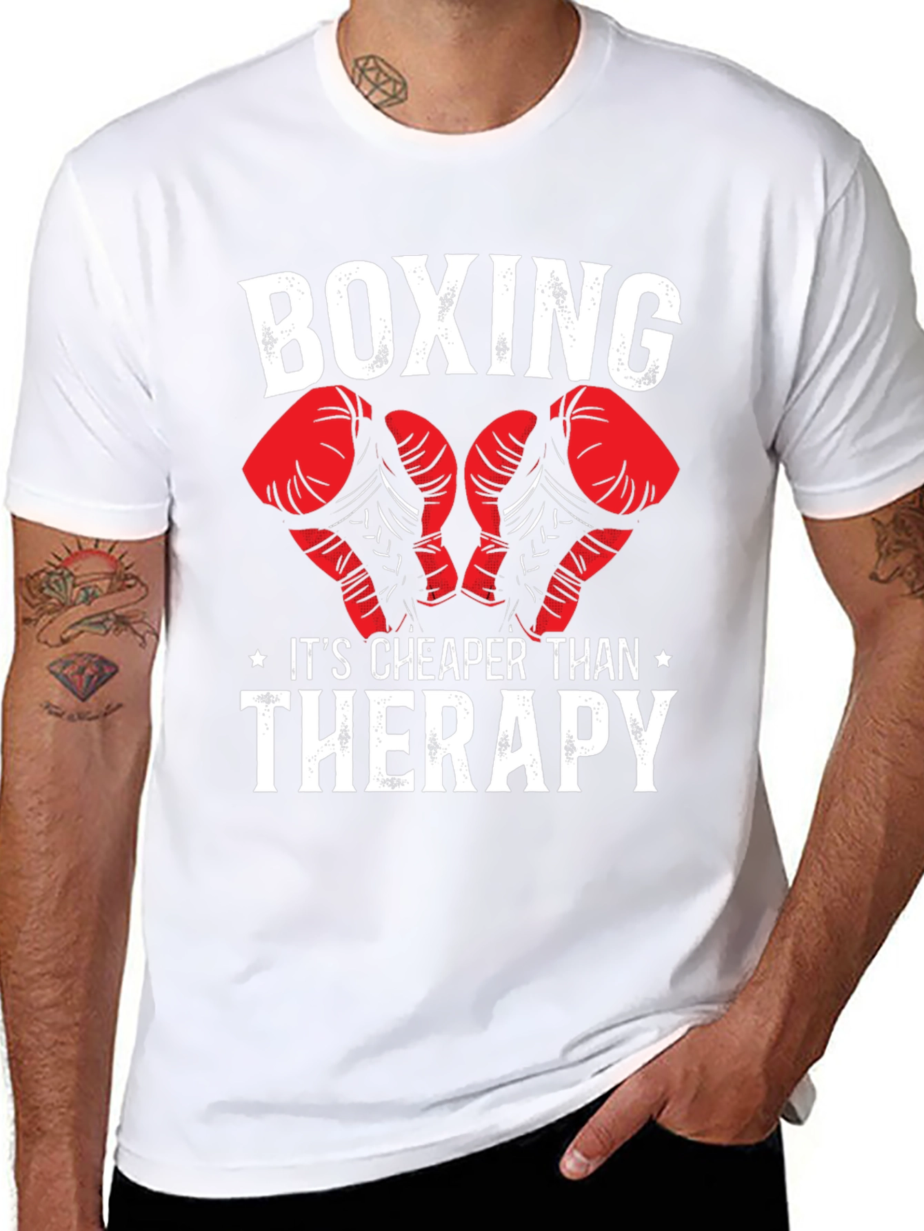 Boxing Cheaper Than Therapy Graphic T-Shirt