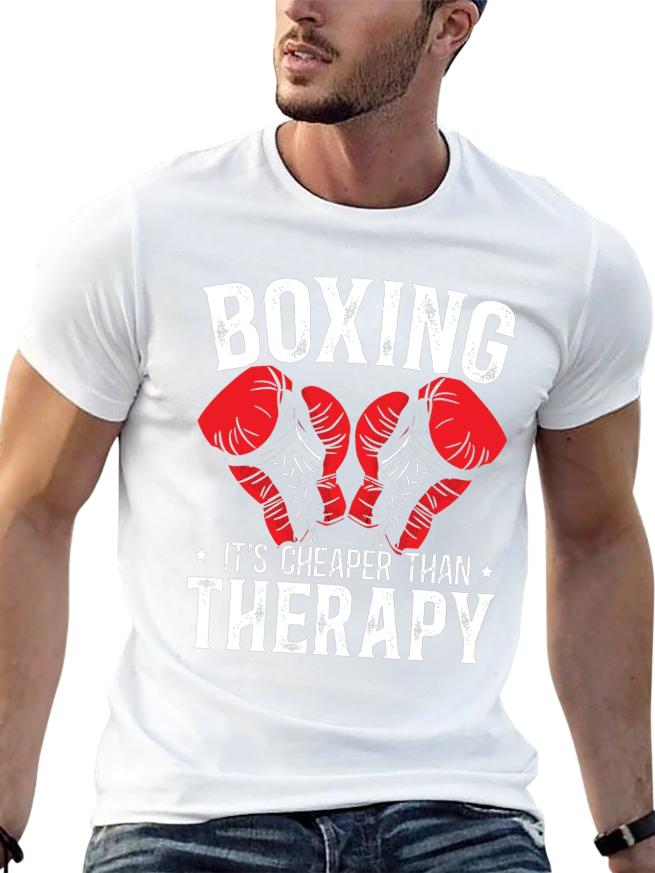 Boxing Cheaper Than Therapy Graphic T-Shirt