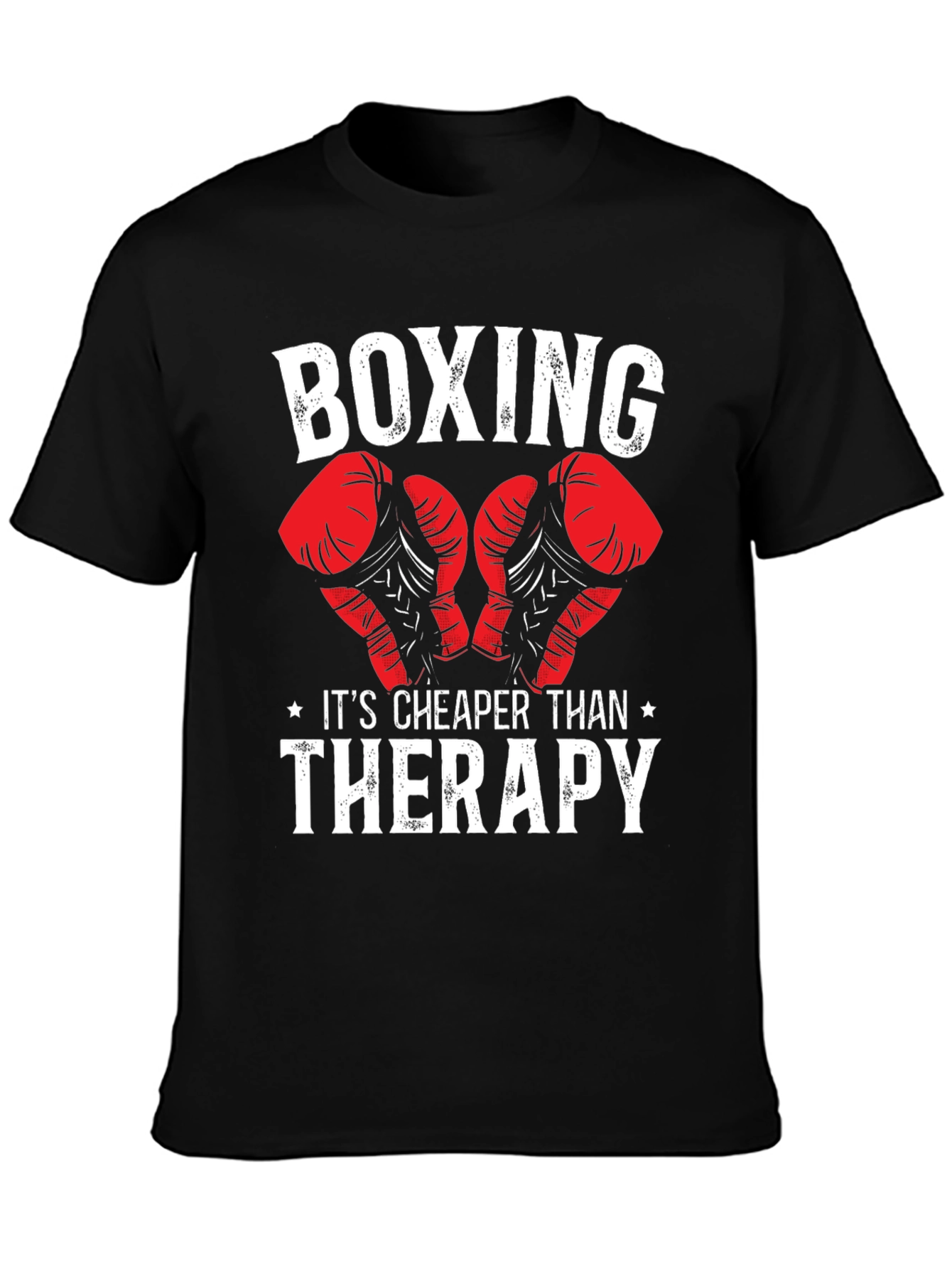 Boxing Cheaper Than Therapy Graphic T-Shirt