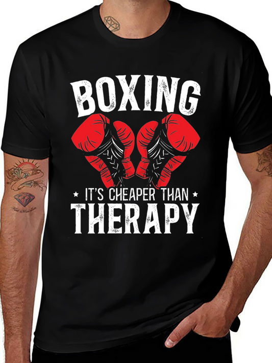 Boxing Cheaper Than Therapy Graphic T-Shirt