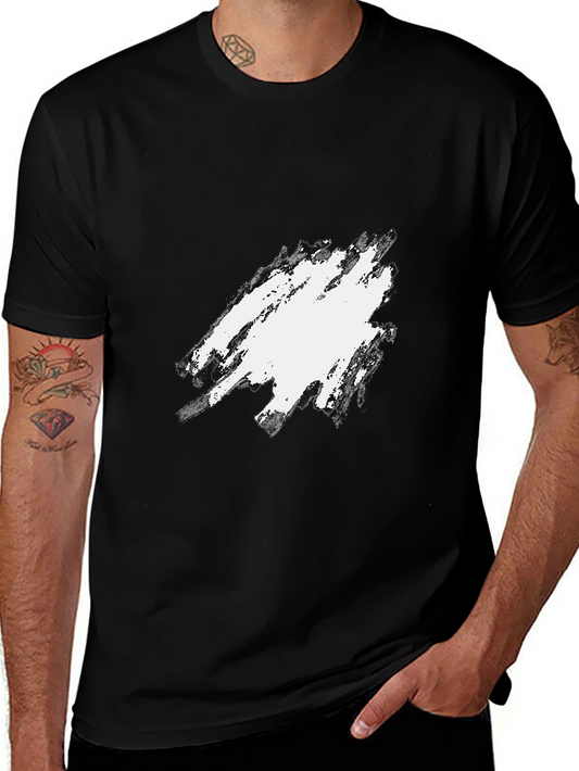 Mens Black Crewneck T-Shirt with Graphic