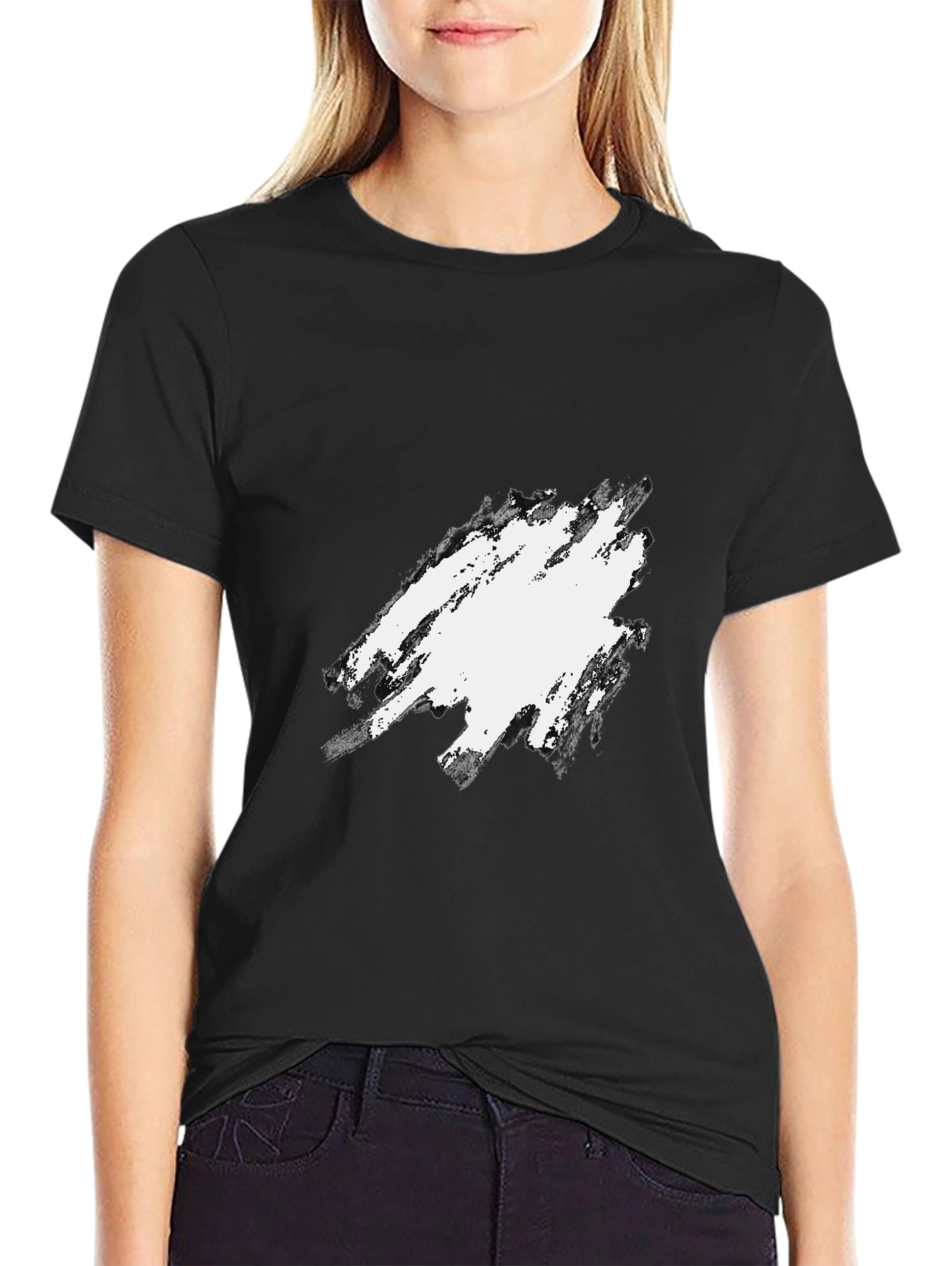 Mens Black Crewneck T-Shirt with Graphic