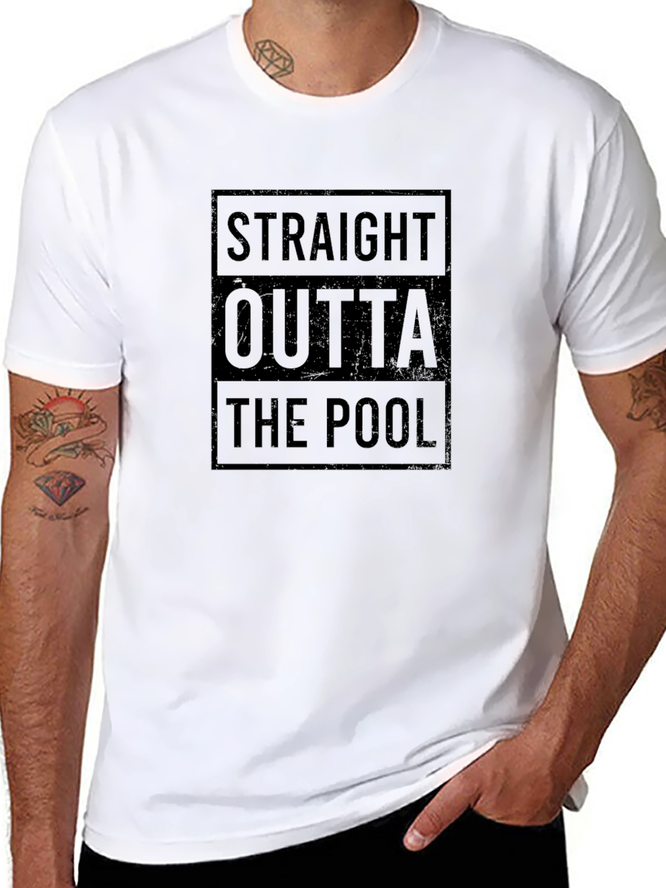 Straight Outta the Pool Black Graphic Tee