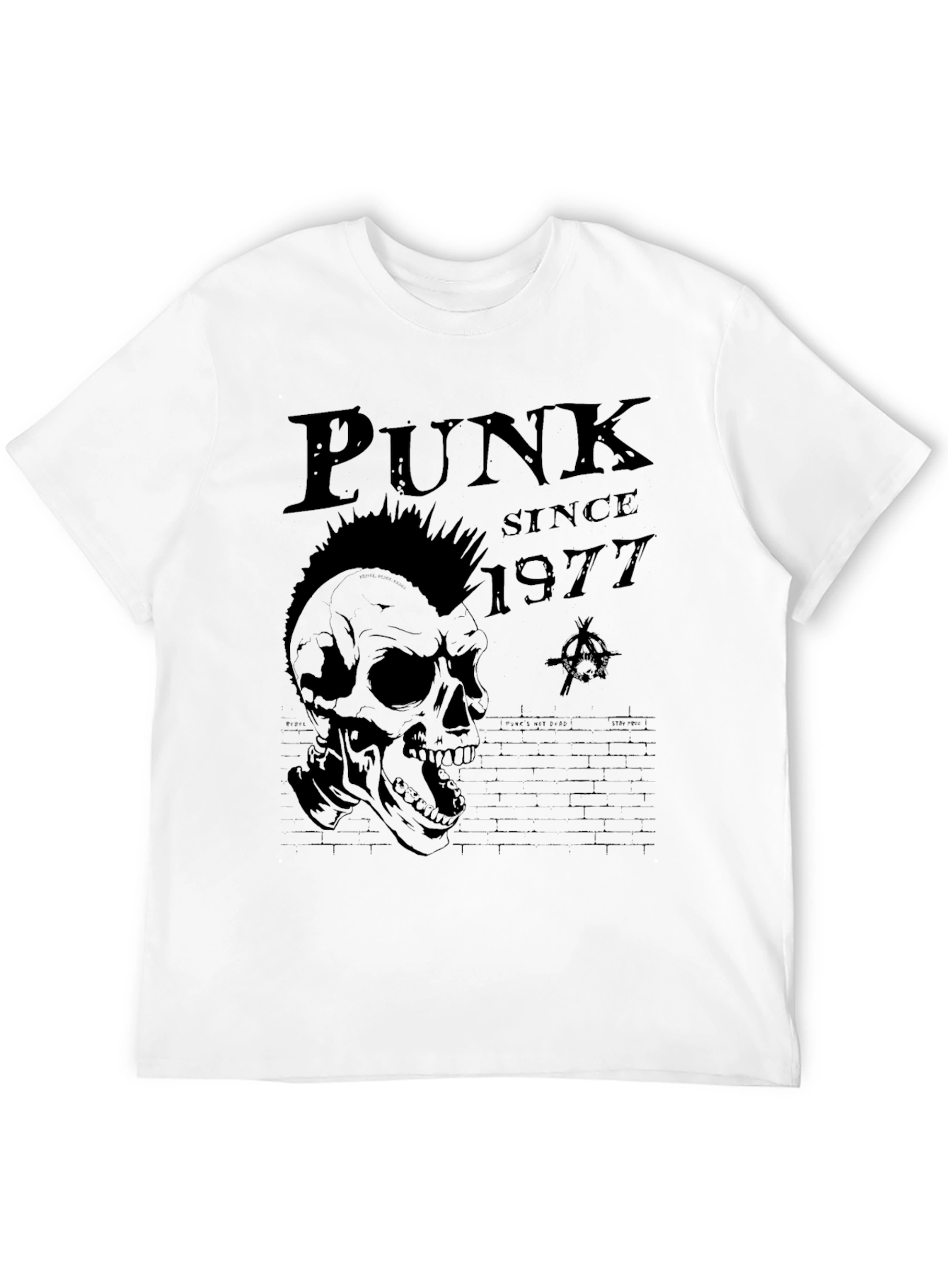 Punk Since 1977 Skull Graphic Tee - Black