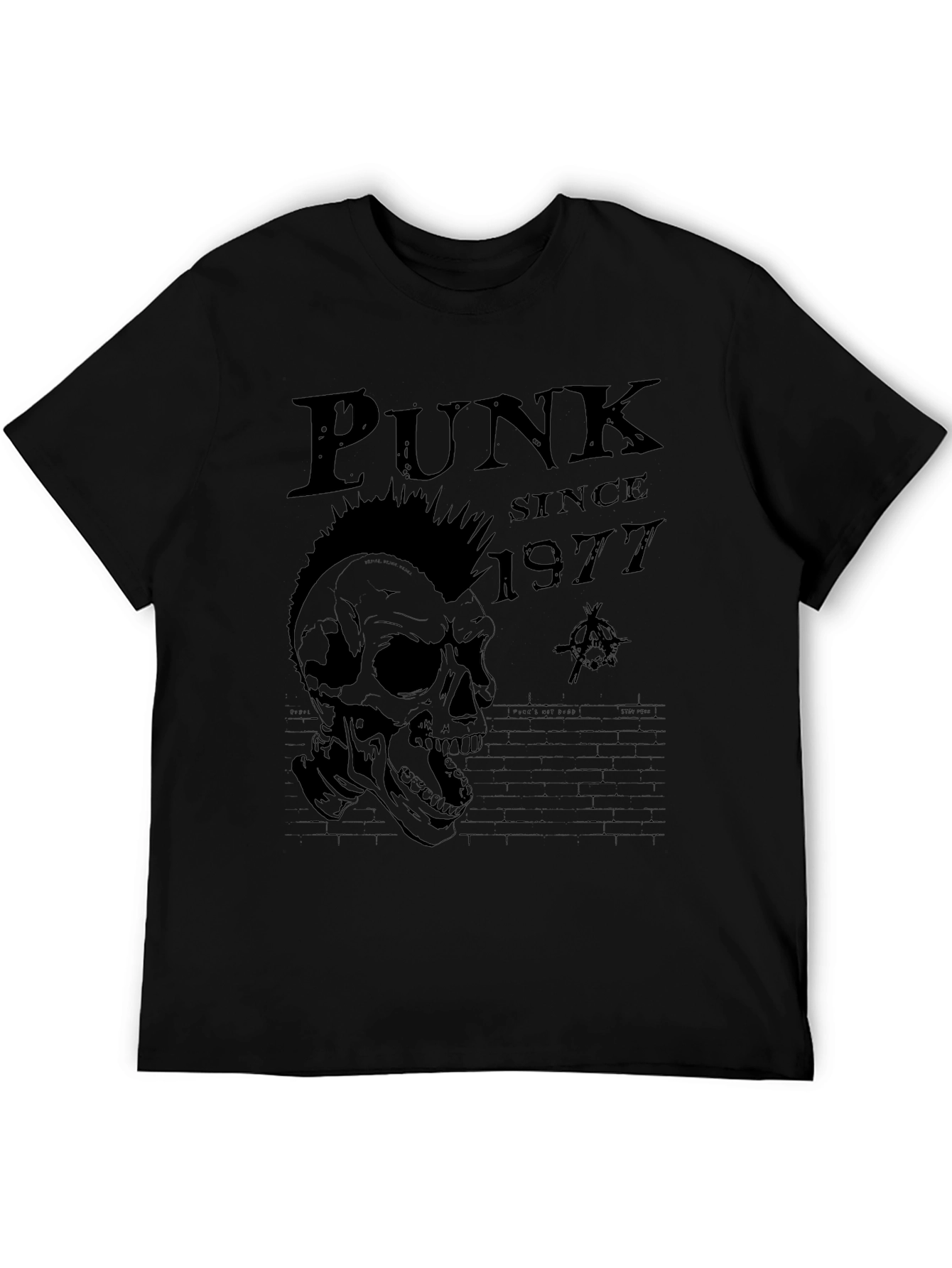 Punk Since 1977 Skull Graphic Tee - Black