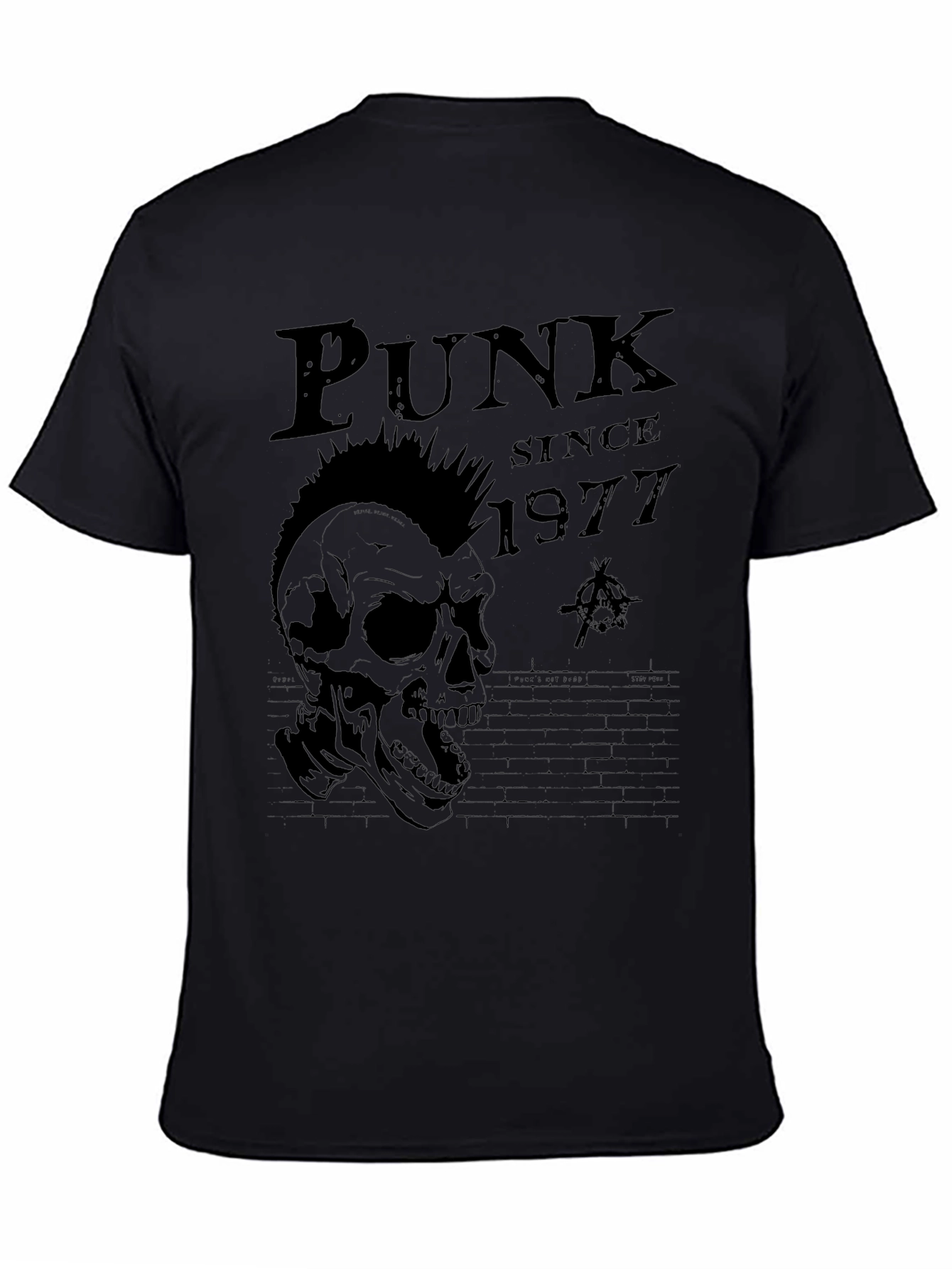 Punk Since 1977 Skull Graphic Tee - Black
