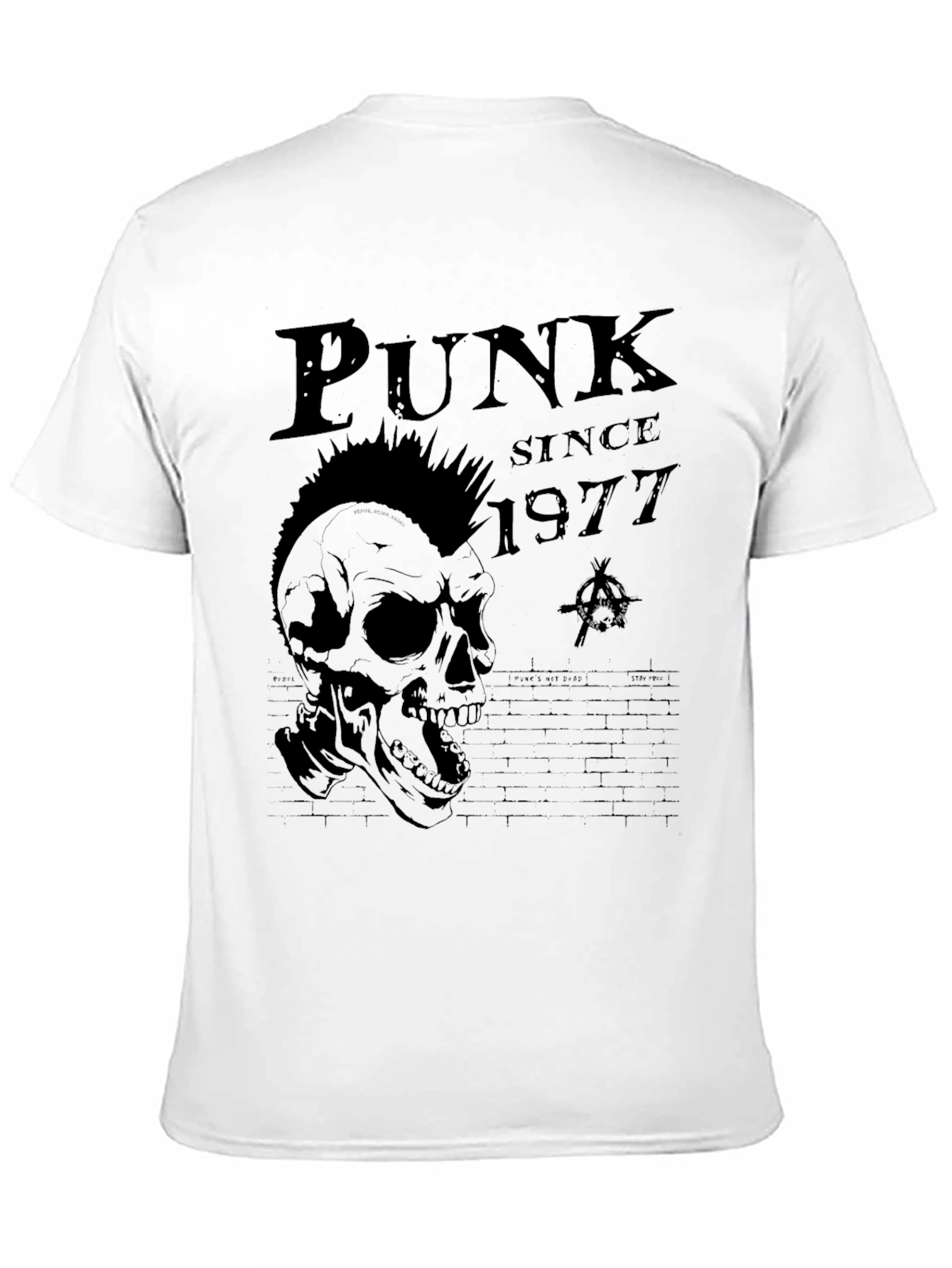 Punk Since 1977 Skull Graphic Tee - Black
