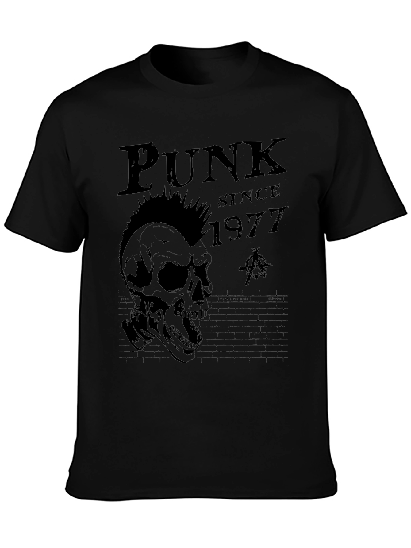 Punk Since 1977 Skull Graphic Tee - Black