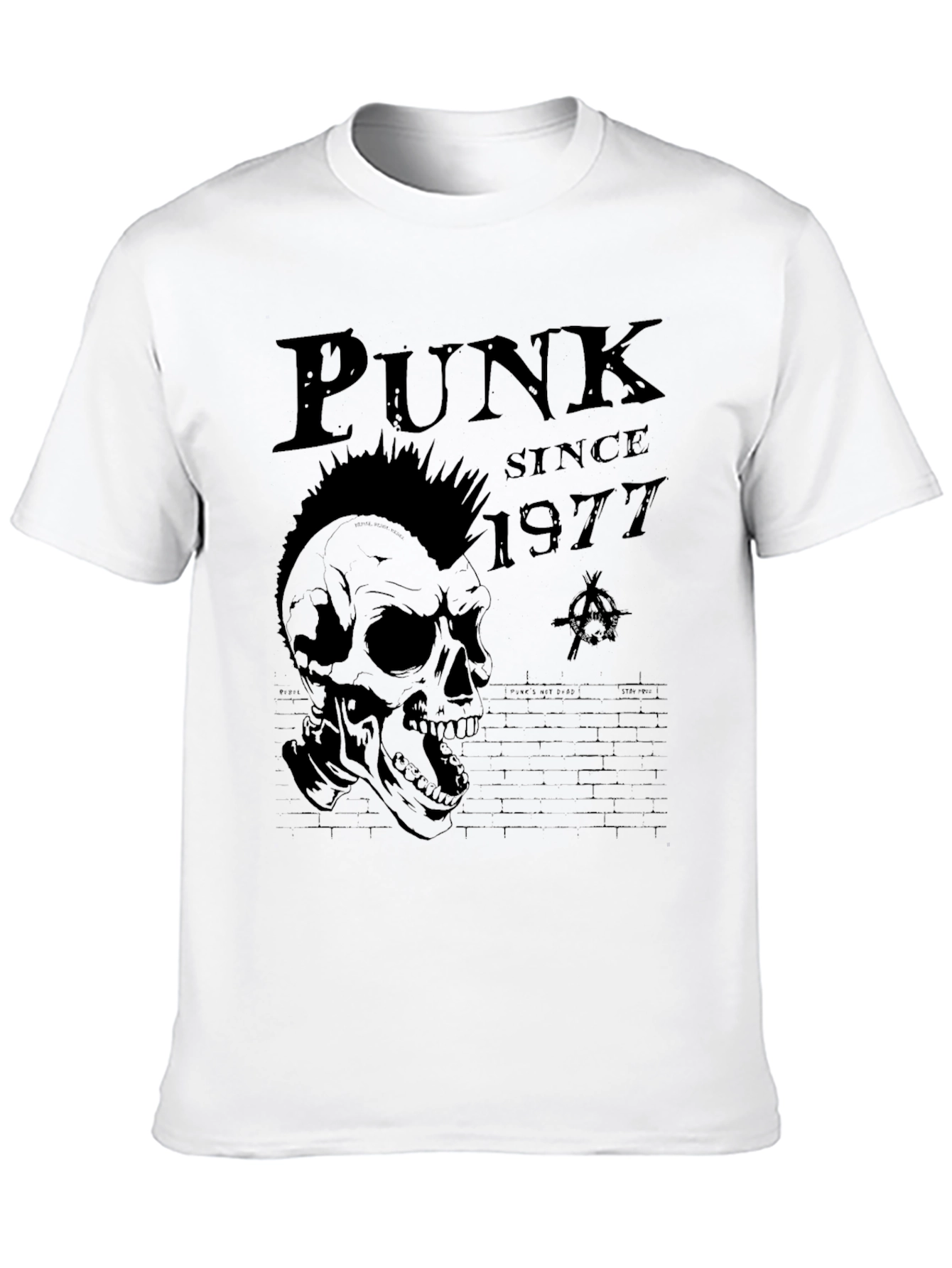 Punk Since 1977 Skull Graphic Tee - Black