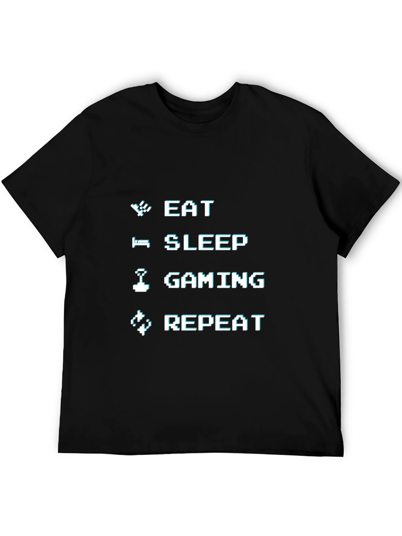 Eat Sleep Gaming Repeat Black T-Shirt