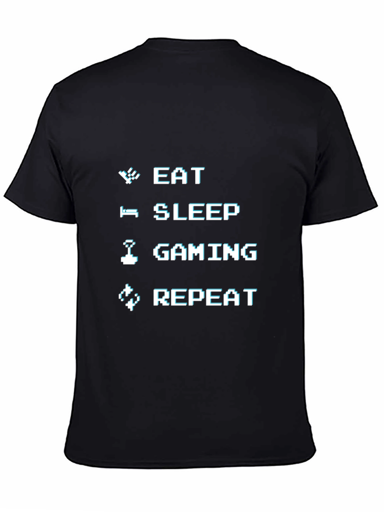 Eat Sleep Gaming Repeat Black T-Shirt