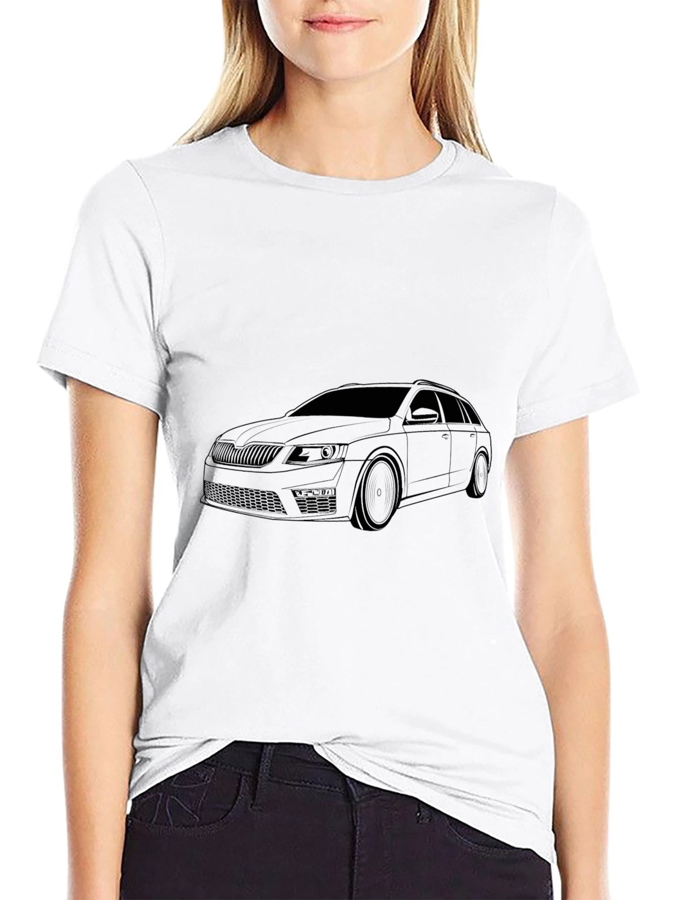 Black Car Outline Graphic T-Shirt