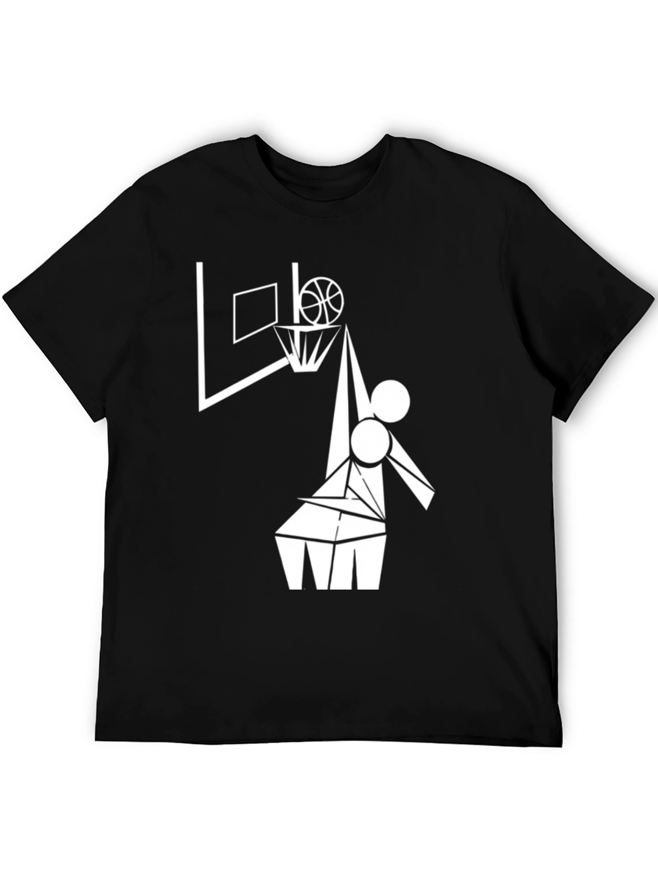 Abstract Basketball Player Black T-Shirt