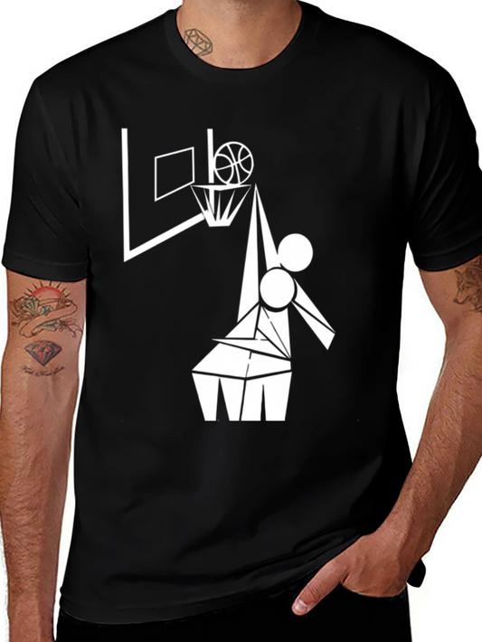 Abstract Basketball Player Black T-Shirt