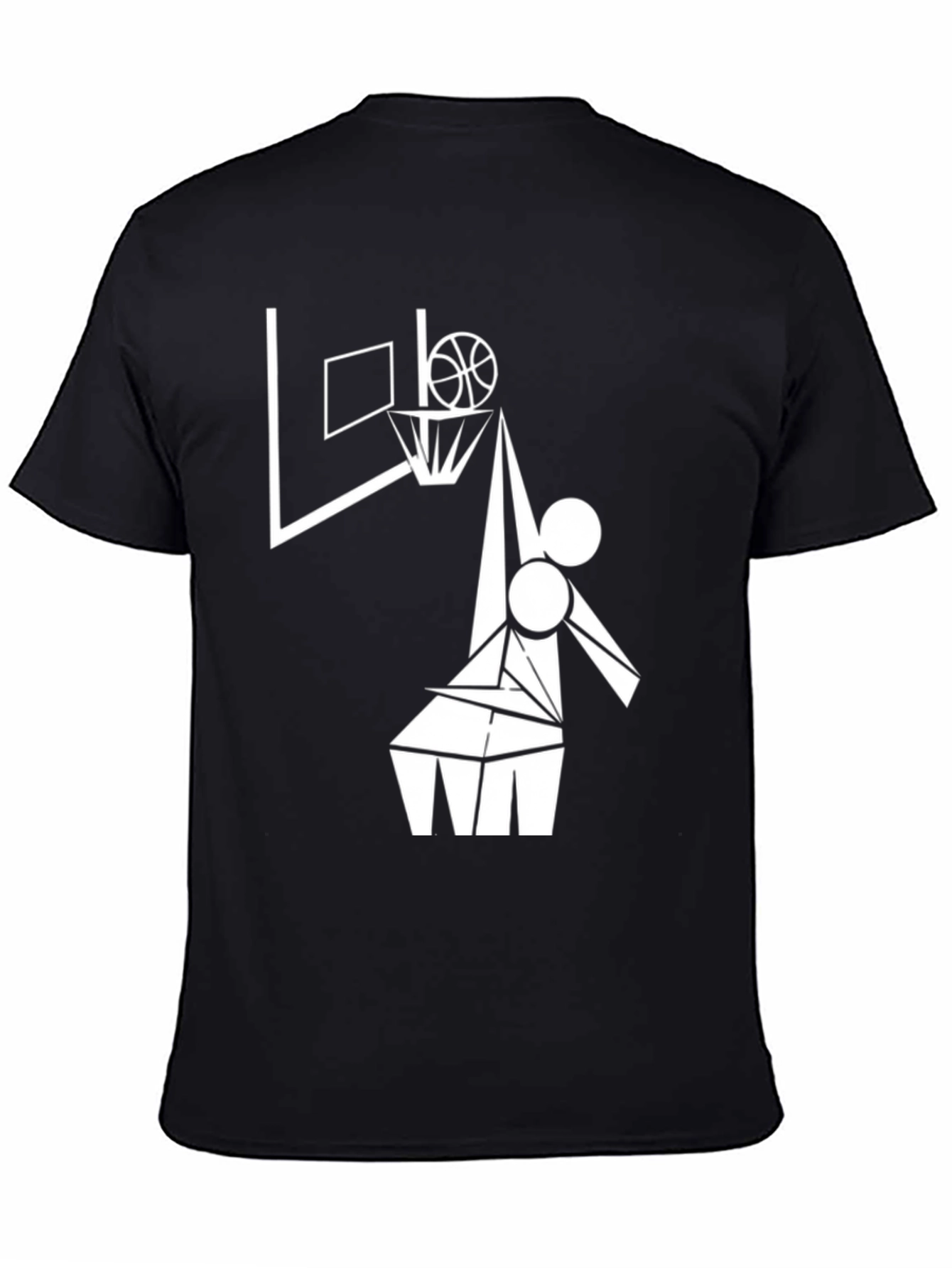 Abstract Basketball Player Black T-Shirt