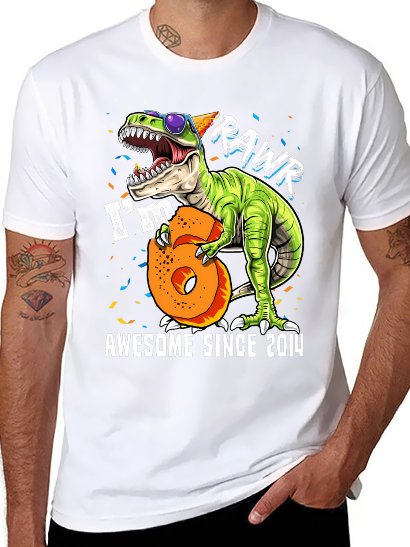 Awesome Since 2014 Dinosaur T-Shirt