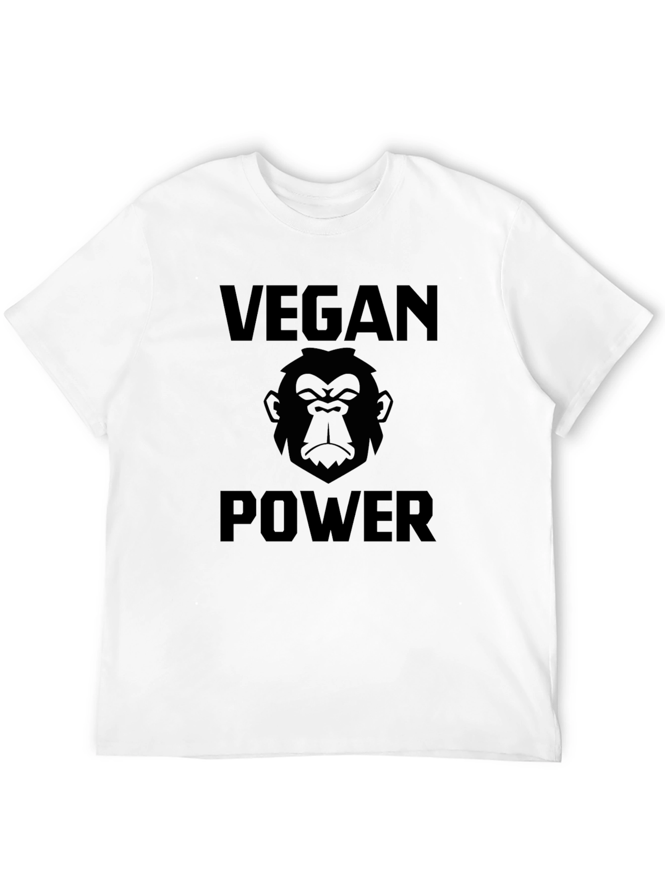 Vegan Power Gorilla Graphic T-Shirt - Black