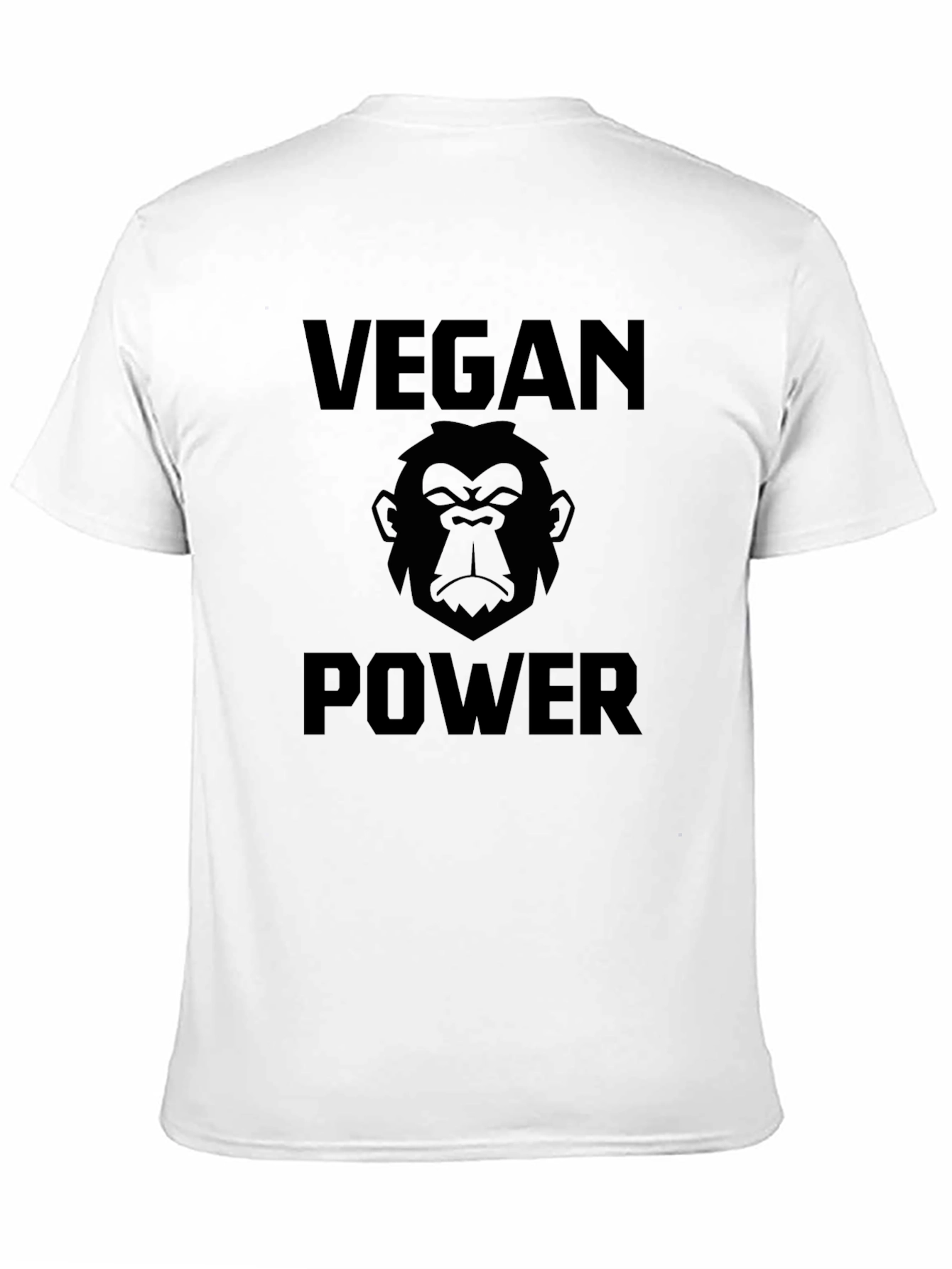 Vegan Power Gorilla Graphic T-Shirt - Black