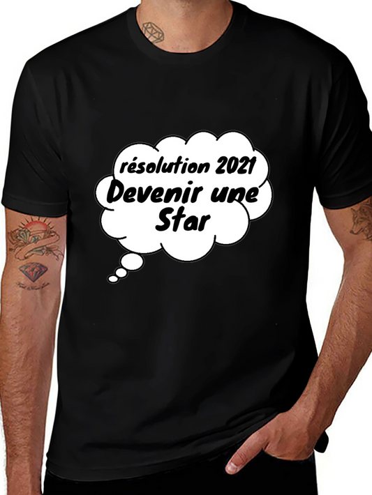 Funny 2021 Resolution Star Graphic T-Shirt