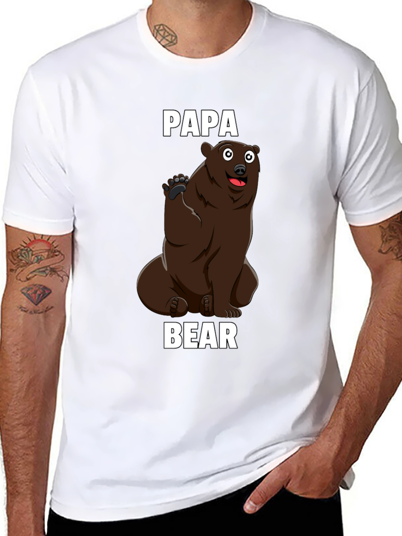 Papa Bear Graphic T-Shirt - Mens Black Tee