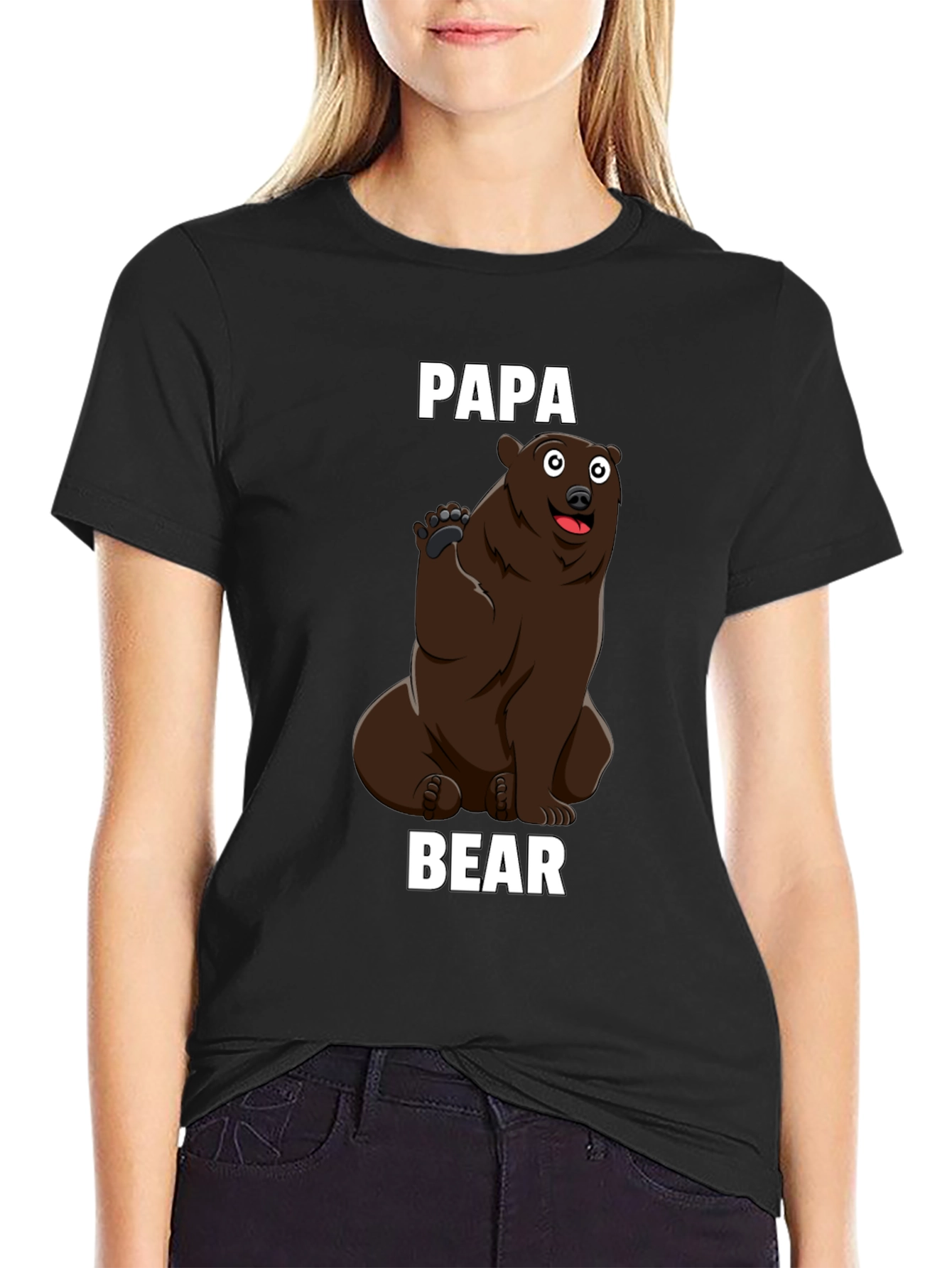 Papa Bear Graphic T-Shirt - Mens Black Tee