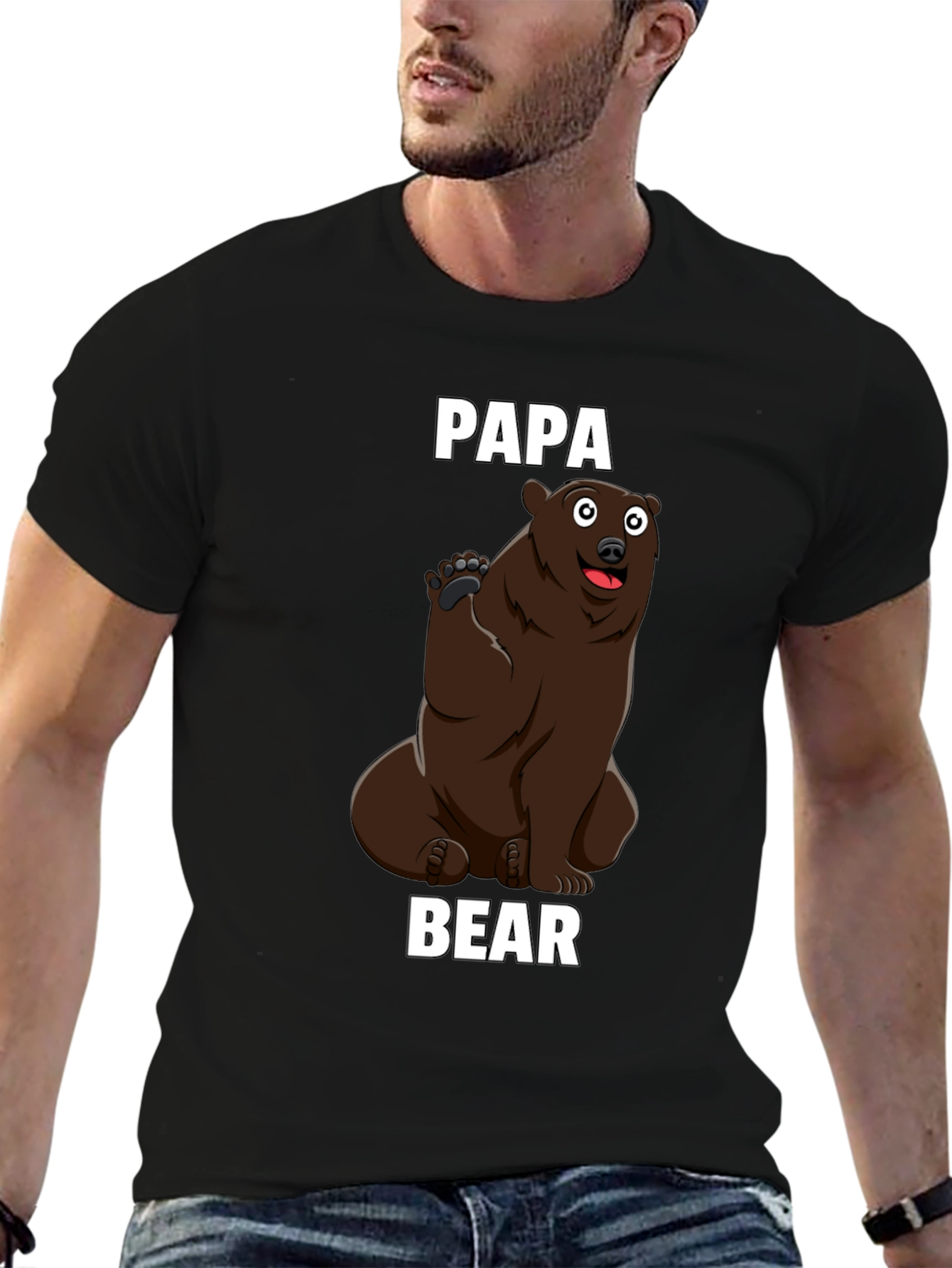 Papa Bear Graphic T-Shirt - Mens Black Tee