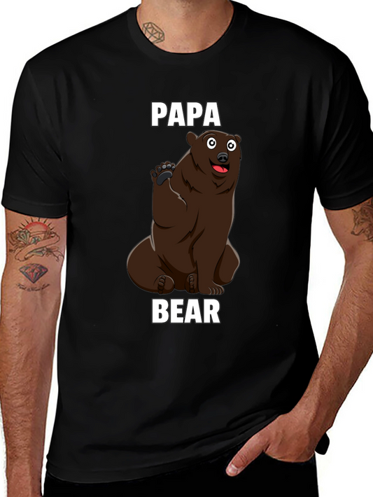 Papa Bear Graphic T-Shirt - Mens Black Tee