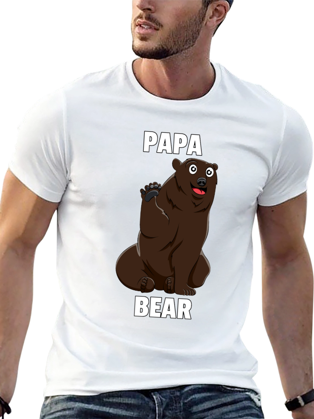 Papa Bear Graphic T-Shirt - Mens Black Tee