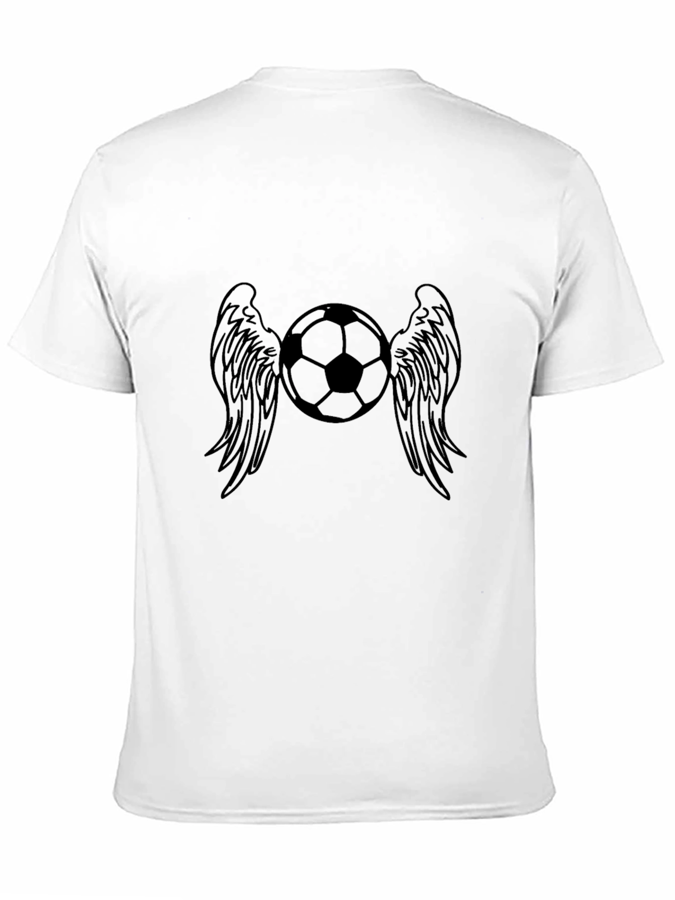 Soccer Ball Wings Graphic Tee - Black