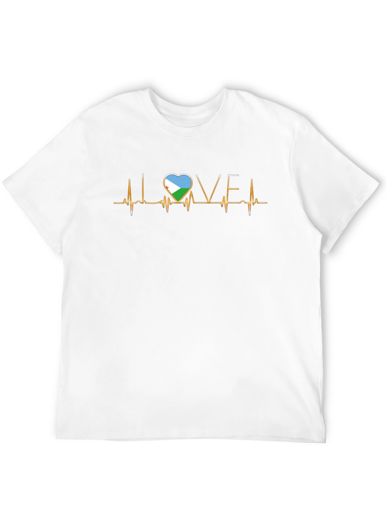 Djibouti Heartbeat Flag Love T-Shirt