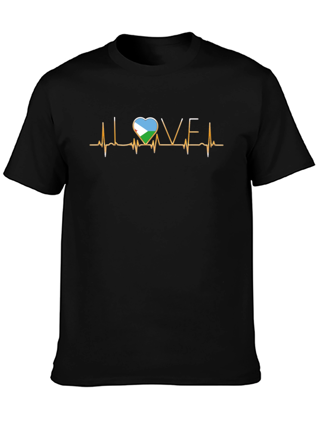 Djibouti Heartbeat Flag Love T-Shirt