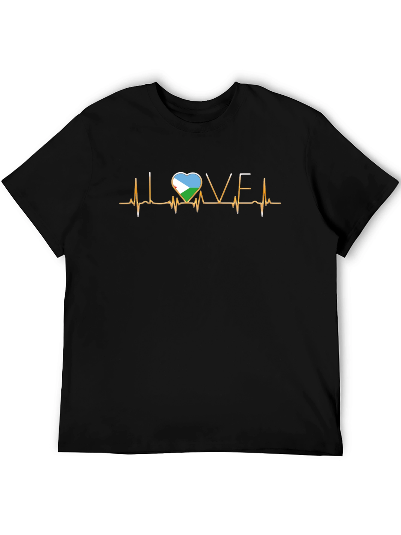 Djibouti Heartbeat Flag Love T-Shirt