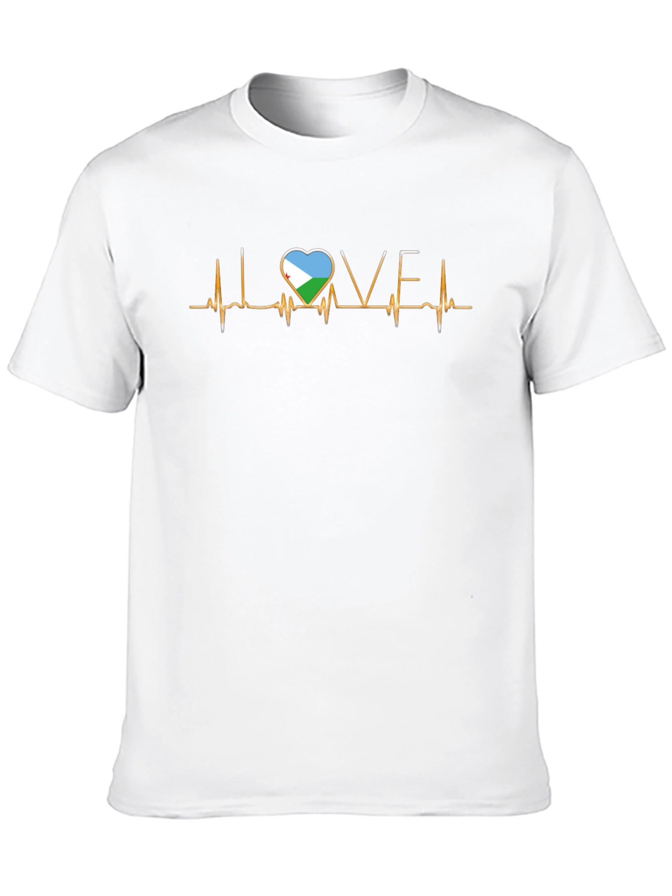 Djibouti Heartbeat Flag Love T-Shirt