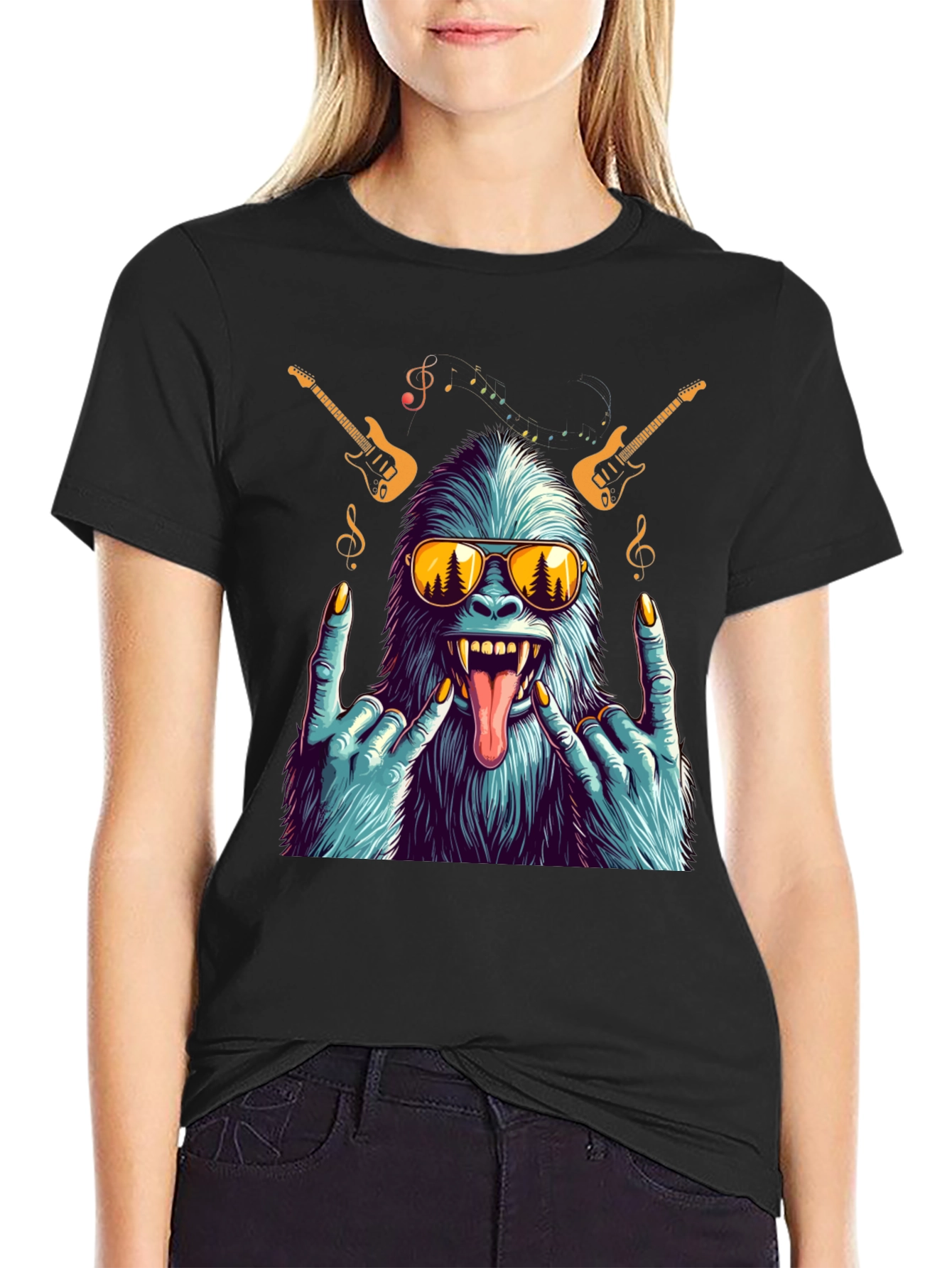 Rocking Yeti T-Shirt - Cool Monster Graphic Tee