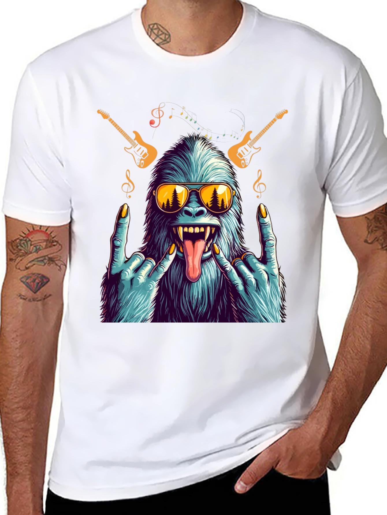 Rocking Yeti T-Shirt - Cool Monster Graphic Tee