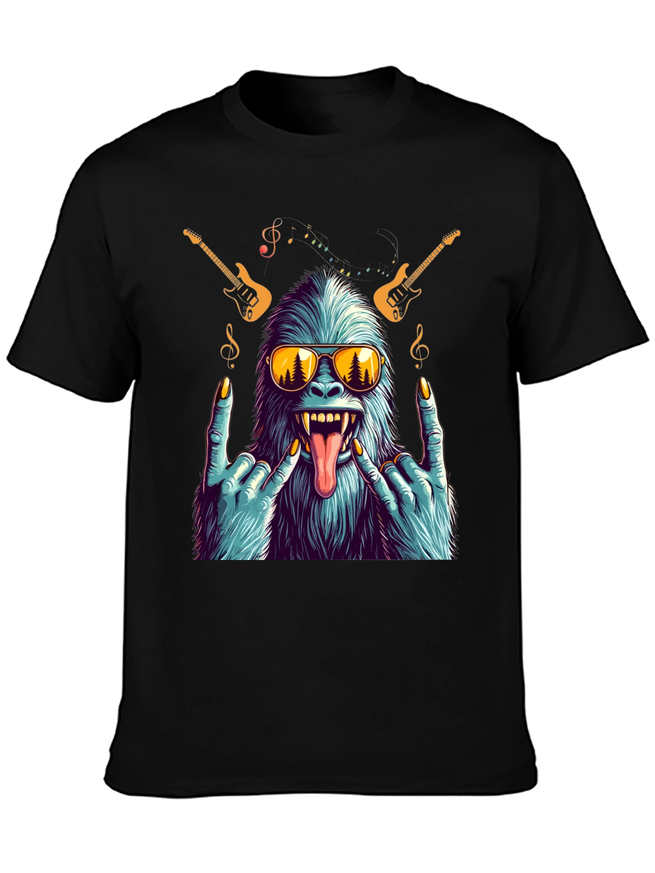 Rocking Yeti T-Shirt - Cool Monster Graphic Tee