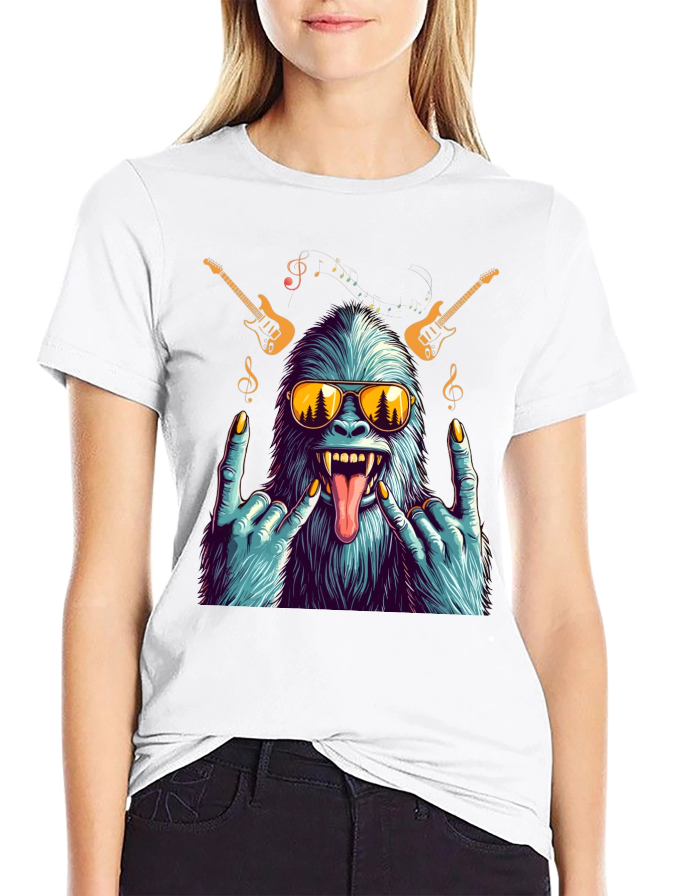 Rocking Yeti T-Shirt - Cool Monster Graphic Tee