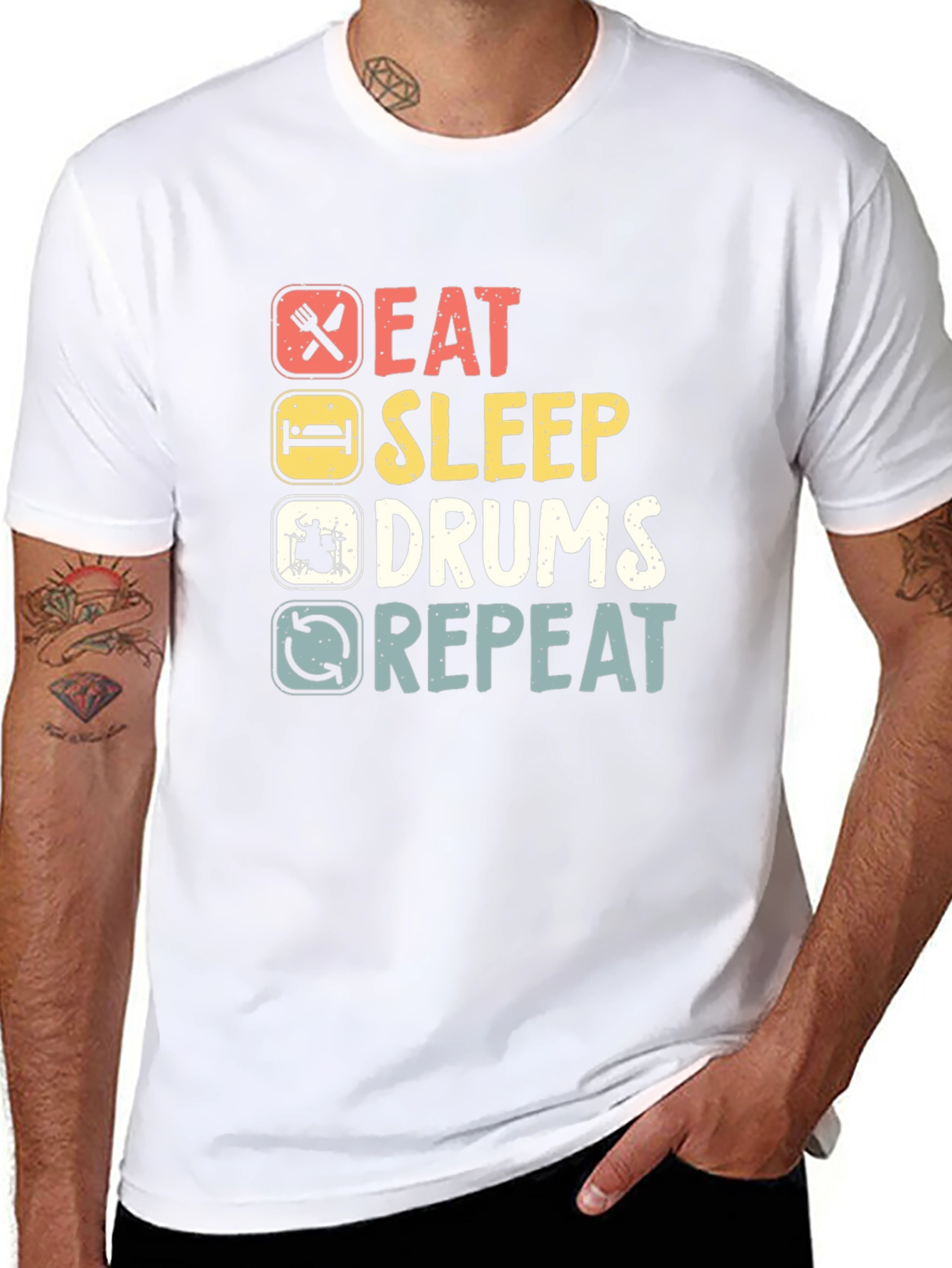 Eat Sleep Drums Repeat Graphic Tee