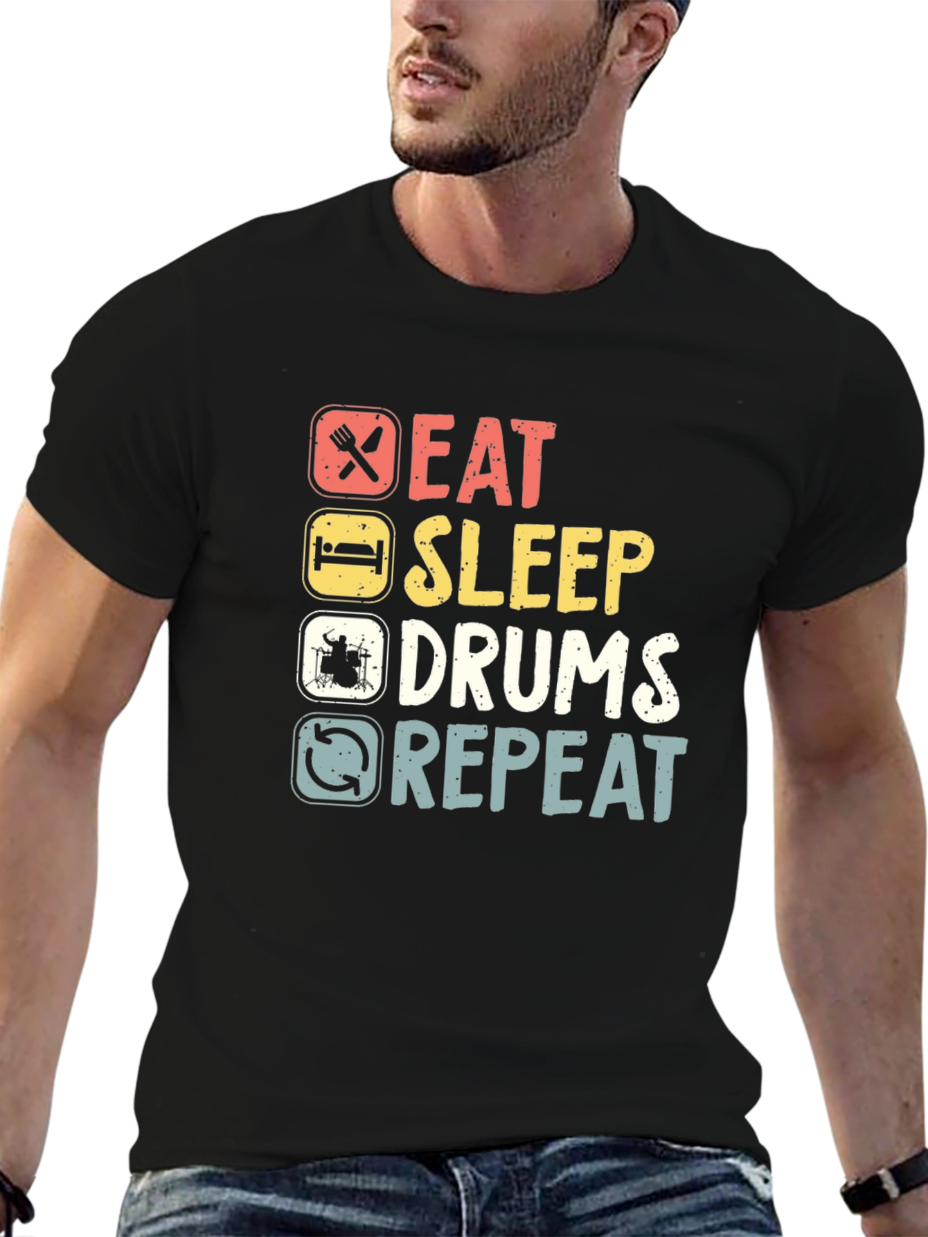 Eat Sleep Drums Repeat Graphic Tee